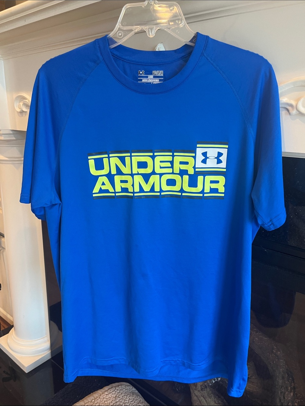 Under Armour Royal Blue Short Sleeve Performance Tee with Neon Logo